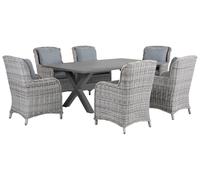 Beliani - Ensemble de Jardin - Table et 6 Chaises - Cascais - en Rotin PE et Alu