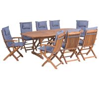 Beliani - Ensemble de Jardin Table et 8 Chaises - Maui - 160 / 220 x 85 cm, en B