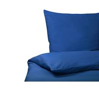 Beliani Ensemble de Literie avec Housse de Couette et Coussin 135 x 200 cm en Coton Bleu Foncé Design Moderne pour Chambre