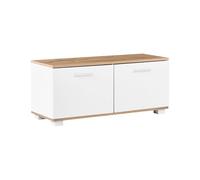 Beliani Ensemble de Meuble d'Entrée en MDF avec Rangement pour Chaussures Crochets Blanc et Marron Clair Estevan
