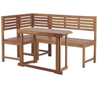 Beliani Ensemble de Mobilier Modulaire Banc d'angle Table Pliable Bois d'acacia Treia