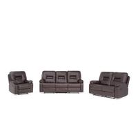 Beliani - Ensemble de salon pour 6 personnes en simili-cuir marron BERGEN