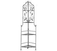 Beliani Étagère Angle Extérieur et Intérieur pour Plantes Noire 4 Niveaux Rangement pour Jardin ou Salle de Bain Traditionnelle et Romantique