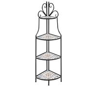 Beliani Étagère d'angle en Métal à 4 Niveaux Vintage en Fer et Céramique Pliable Intérieur Extérieur Noir Favara