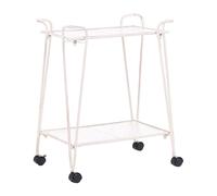 Beliani Étagère de Salle de Bain Retro en Métal 2 Niveaux à roulettes Blanche Yumbilla