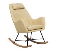 Beliani - Fauteuil à Bascule - Arrie - en Tissu et Bois, Jaune