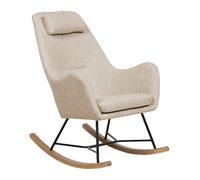 Beliani Fauteuil Chaise à Bascule en Tissu Beige Parfaite pour Coin de Lecture ou Salon au Design Scandinave et Moderne