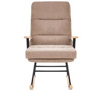 Beliani Fauteuil à Bascule Élégant Rembourré Moelleux Pieds en Métal Dossier Inclinable avec Accoudoirs Bouclé Beige Eskelin