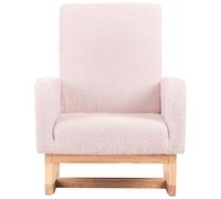 Beliani Fauteuil à Bascule pour Enfants en Bouclé Pieds en Bois Rose Pastel Norby