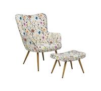 Beliani - Fauteuil avec Repose-Pieds - Vejle II - En Tissu, Floral