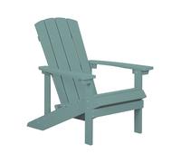 Beliani Chaise Basse Fauteuil de Jardin Effet Bois Bleu Clair avec Accoudoirs et Dossier Confortable Matières Résitantes Style Rustique et Campagne