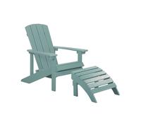 Beliani - Fauteuil Bas de Jardin avec Repose-pied - Adirondack - en Bois Synthét