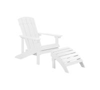 Beliani - Fauteuil Bas de Jardin avec Repose-pied - Adirondack - en Bois Synthét