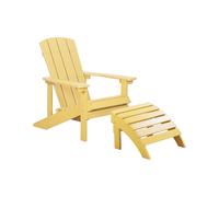 Beliani - Fauteuil Bas de Jardin avec Repose-pied - Adirondack - en Bois Synthét