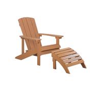 Beliani - Fauteuil Bas de Jardin avec Repose-pied - Adirondack - en Bois Synthét