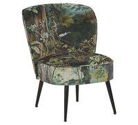 Fauteuil En Tissu Motif Jungle Multicolore Voss Vert