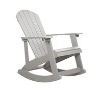 Fauteuil Bascule de Jardin à Lattes en Bois Synthétique Gris Clair Adirondack