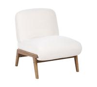 Beliani Fauteuil Blanc Cassé Bouclé Rétro d'Appoint Bas sans Accoudoirs