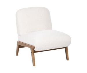 Beliani Fauteuil Blanc Cassé Bouclé Rétro d'Appoint Bas sans Accoudoirs