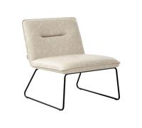 Beliani Fauteuil Classique Vintage en Cuir PU sans Accoudoirs Siège Large Beige Clair Cotulla
