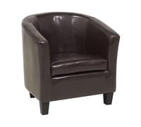 Beliani Fauteuil Club Type Cabriolet en Cuir PU Marron de Qualité pour Chambre ou Salon au Design Moderne et Vintage