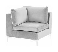 Beliani - Fauteuil d'Angle - Evja - en Velours, Gris