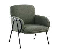 Beliani Fauteuil d'Appoint Bouclé Rembourré Structure en Métal Siège Supplémentaire Vert Trysnes