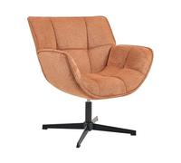 Beliani Fauteuil d'Appoint en Polyester Rembourré Siège Courbé Pivotant Orange Auma