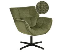 Beliani Fauteuil d'Appoint en Polyester Rembourré Siège Courbé Pivotant Vert Auma