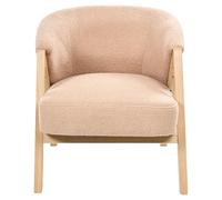 Beliani Fauteuil d'Appoint Moderne en Tissu Bouclé en Bois d'Hévéa Meuble de Salon Beige Skei