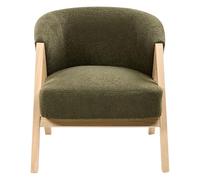 Beliani Fauteuil d'Appoint Moderne en Tissu Bouclé en Bois d'Hévéa Meuble de Salon Vert Foncé Skei