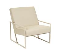 Beliani Fauteuil d'Appoint Moderne Glam en Cuir PU PU Structure en Fer avec Accoudoirs Beige Delary