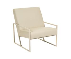 Beliani Fauteuil d'Appoint Moderne Glam en Cuir PU PU Structure en Fer avec Accoudoirs Beige Delary