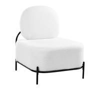 Beliani Fauteuil d'Appoint Retro Bouclé Rembourré Structure en Métal Siège Supplémentaire Blanc Lunde