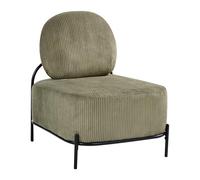 Beliani Fauteuil d'Appoint Retro Velours Côtelé Rembourré Structure en Métal Siège Supplémentaire Vert Lunde