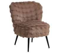 Beliani Fauteuil d'Appoint Salon Moderne sans Accoudoirs Fausse Fourrure Marron Clair Voss