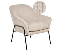 Beliani Fauteuil d'Appoint Structure en Métal Siège Rembourré Beige Veddige