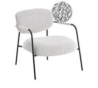 Beliani Fauteuil d'Appoint Structure en Métal Tissu Rembourré Assise Siège Supplémentaire Noir et Blanc Ausvika