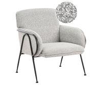 Beliani Fauteuil d'Appoint Structure en Métal Tissu Rembourré Siège Supplémentaire Noir et Blanc Trysnes