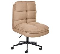 Beliani Fauteuil de Bureau Bouclé Siège Inclinable Réglable en Hauteur Rembourrage Épais Beige Sable Addison