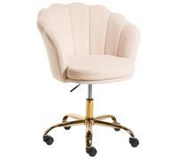 Beliani Fauteuil de Bureau Élégant Pivotant à Hauteur Réglable en Bou eige Clair Monticello