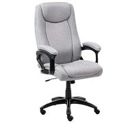 Beliani Fauteuil de Bureau en Lin Siège Inclinable Réglable en Hauteur Rembourrage Épais Gris Graceful