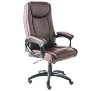 Beliani Fauteuil de Bureau en Similicuir Siège Inclinable Réglable en Hauteur Rembourrage Epais Marron Foncé Graceful