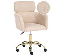 Beliani Fauteuil de Bureau Moderne Pivotant à Hauteur Réglable Bou eige Clair Alena