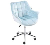 Beliani Fauteuil de Bureau Moderne Pivotant à Hauteur Réglable en Velours Bleu Clair Labelle