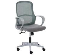 Beliani Fauteuil de Bureau Pivotant Moderne Dossier Inclinable Maille Assise en Tissu Réglage en Hauteur Accoudoirs Gris Senta