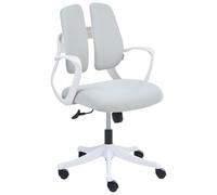 Beliani Fauteuil de Bureau Pivotant Moderne en Tissu Dossier Inclinable Réglage en Hauteur Accoudoirs Gris Clair Orivo