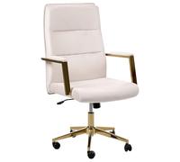 Beliani Fauteuil de Bureau Siège Inclinable Réglable en Hauteur Rembourrage Epais Bou eige Clair Demure