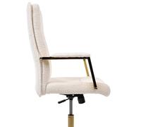 Beliani Fauteuil de Bureau Siège Inclinable Réglable en Hauteur Rembourrage Epais Bou lanc Cassé Demure