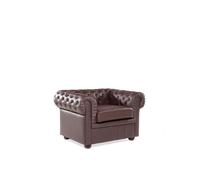 Beliani - Fauteuil de salon, Cuir véritable brun